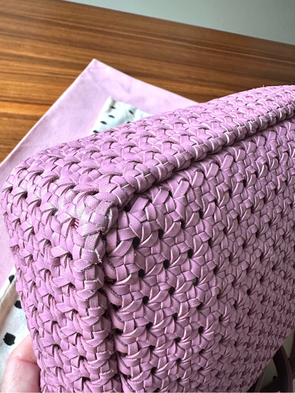Clare V. Midi Sac in Wild Thistle (orchid) Rattan - Like New - Picture 9 of 13